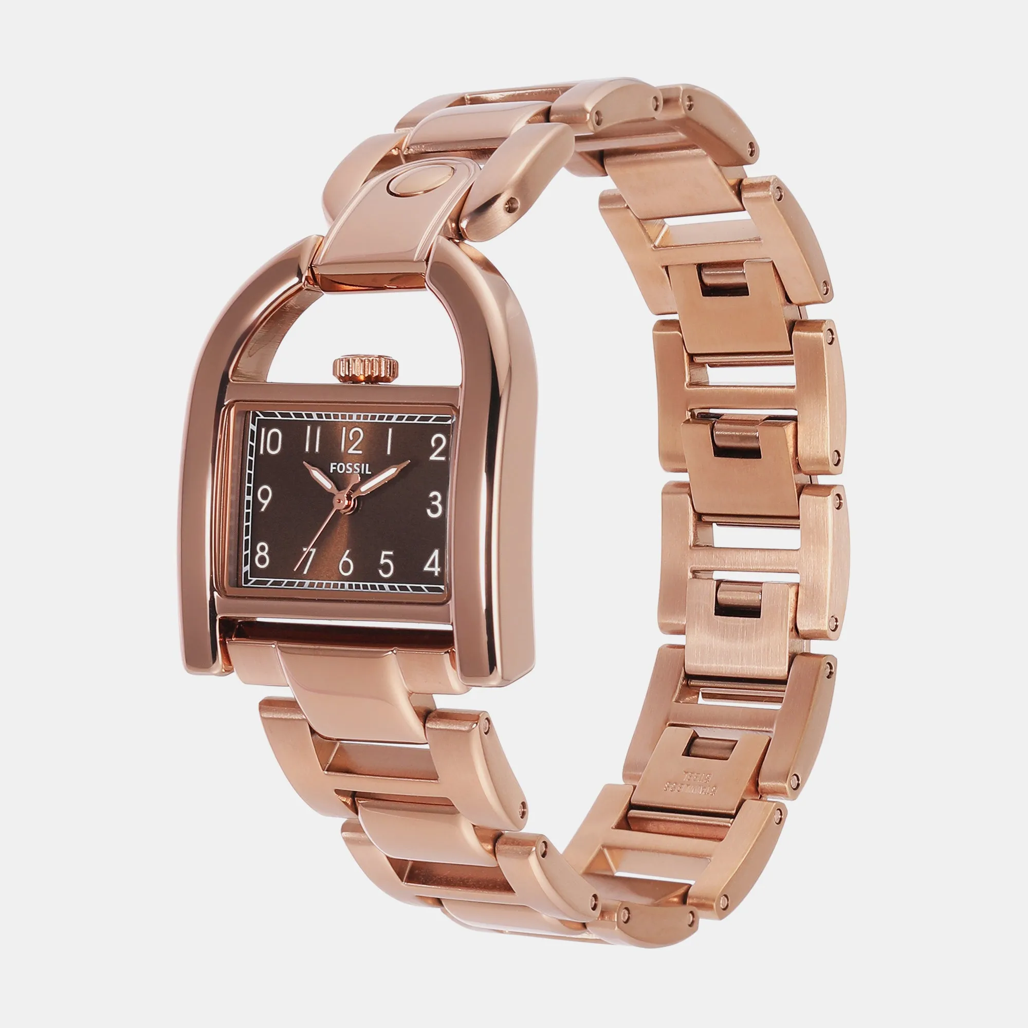 Harwell Women Quartz Brown Dial Analog Stainless Steel Watch ES5328