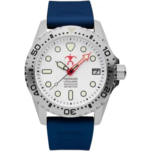 Hawaiian Lifeguard Association Men's Watch - Rotating Bezel Silver Case | HLA 5420