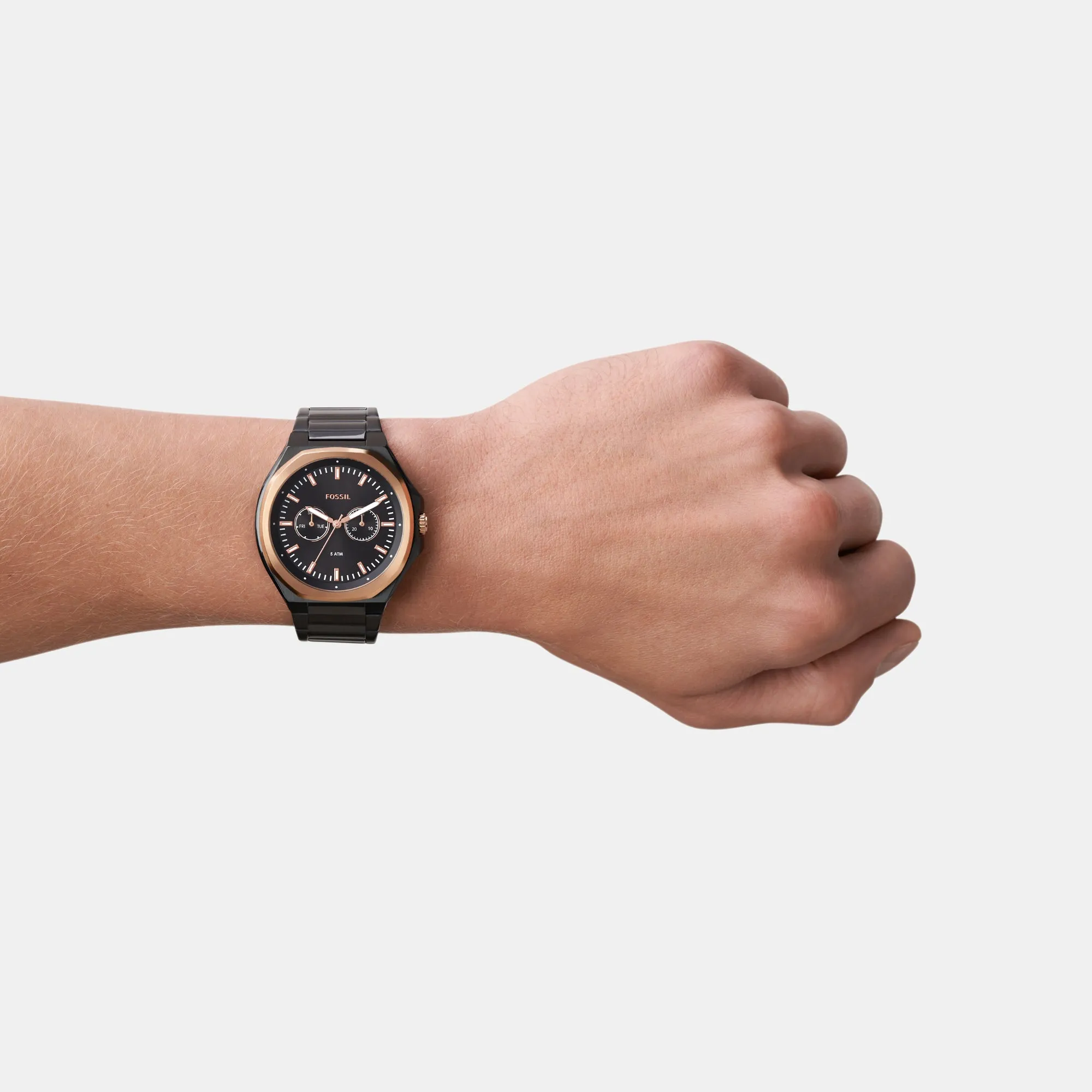 His and Her Couple Quartz Black Dial Multi-Function Stainless Steel Watch BQ2645SET