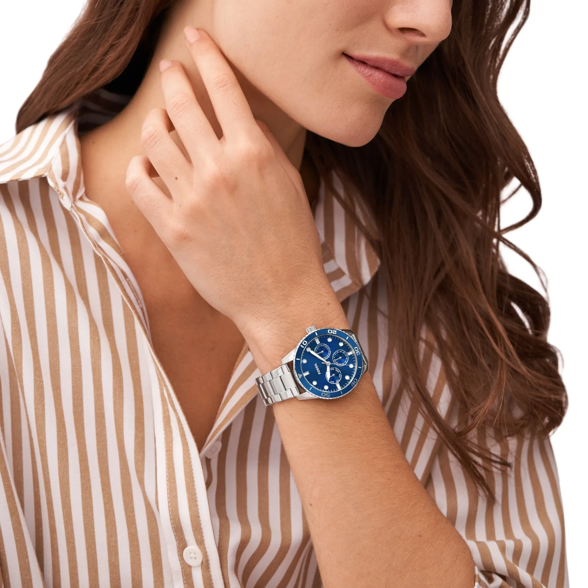His and Hers Couple Quartz Blue Dial Multi-Function Stainless Steel Watch BQ2828SET