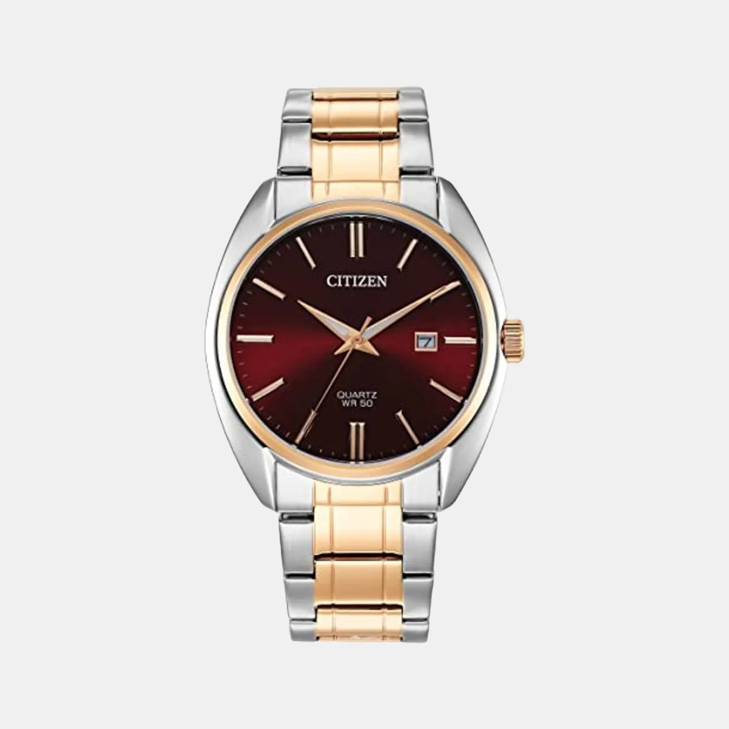Hyperion Men Quartz Red Dial Analog Stainless Steel Watch BI5104-57X
