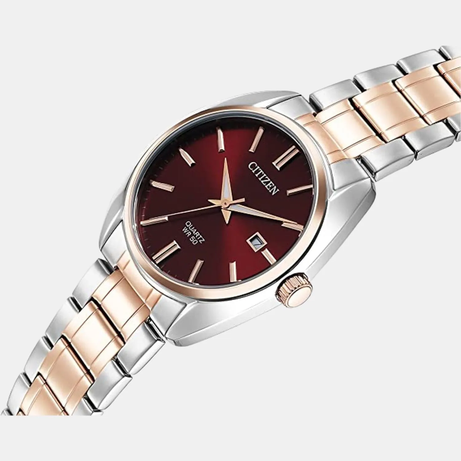 Hyperion Men Quartz Red Dial Analog Stainless Steel Watch BI5104-57X