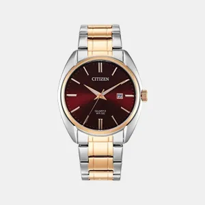 Hyperion Men Quartz Red Dial Analog Stainless Steel Watch BI5104-57X