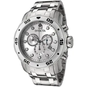 Invicta 0071 Men's Pro Diver SS Silver Dial Chronograph Watch