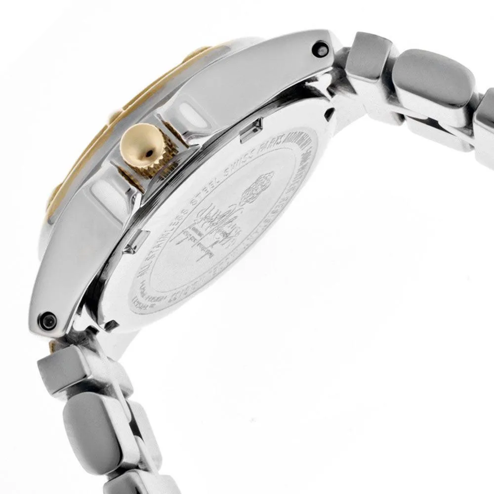 Invicta 0133 Women's Wildflower Crystal Accented Bezel White Dial Two Tone Bracelet Watch