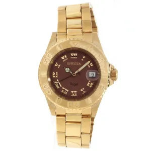 Invicta 14365 Women's Angel Quartz Dark Brown Dial Gold Tone Steel Dive Watch