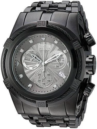 Invicta 23915 Men's Chrono Black IP Steel Black Dial Watch
