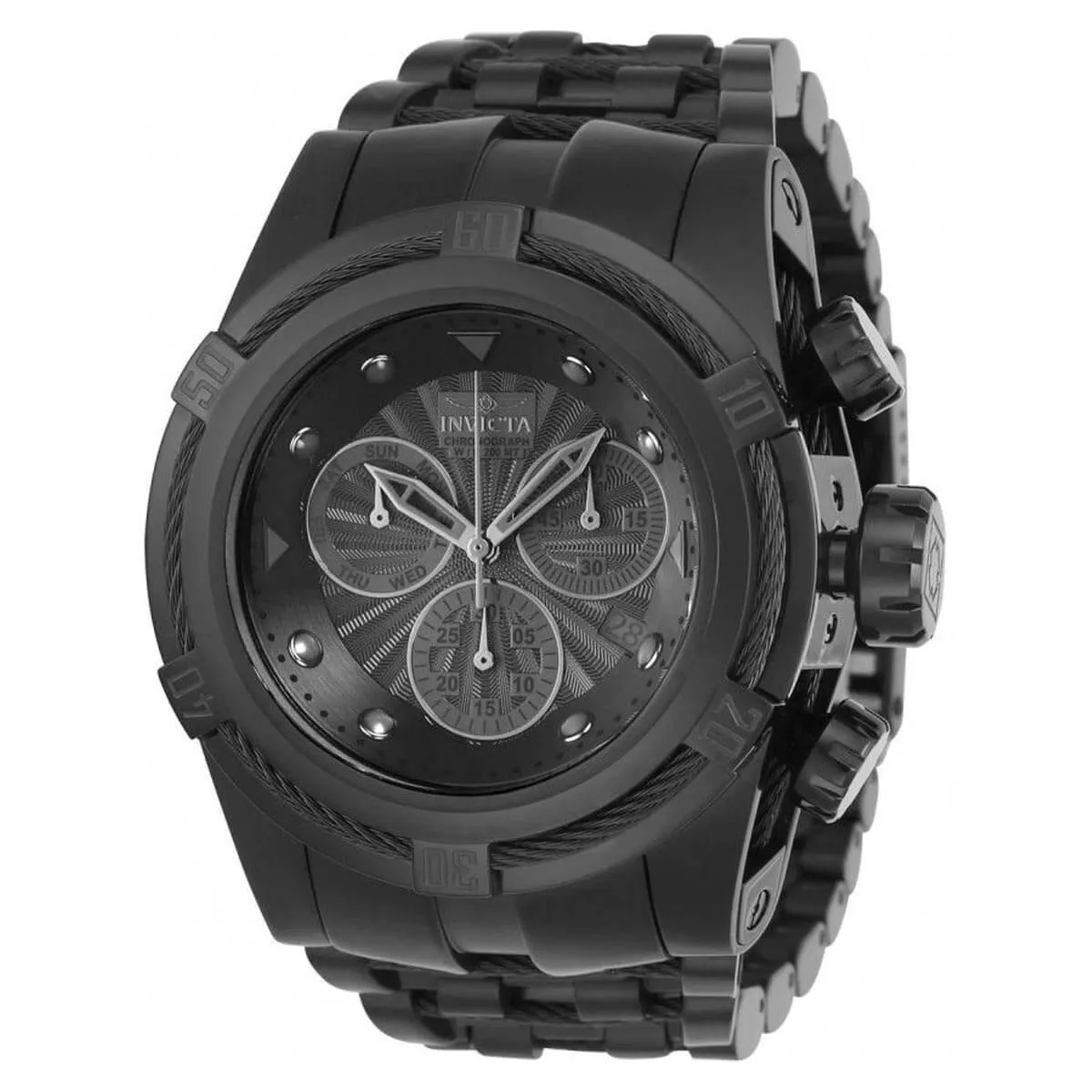 Invicta 23915 Men's Chrono Black IP Steel Black Dial Watch