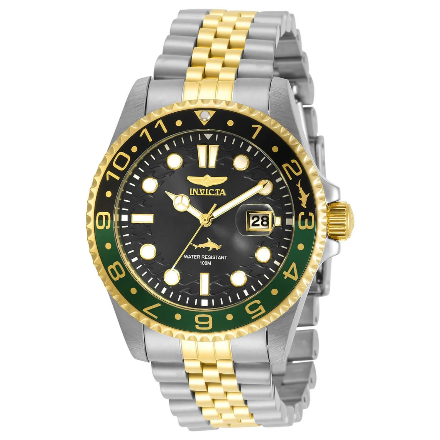 Invicta 30625 Men's Pro Diver Black and Green Bezel Bracelet Watch