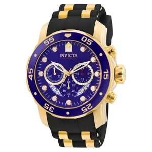 Invicta 6983 Men's Steel & Polyurethane Band Quartz Pro Diver Chrono Blue Dial Date Watch