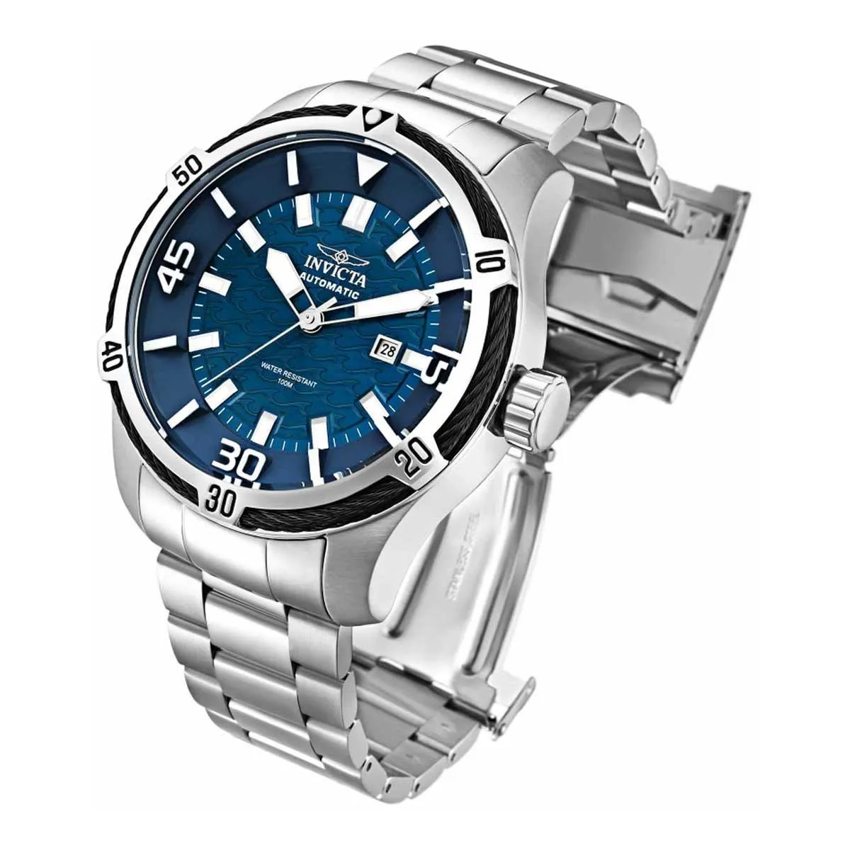 Invicta Men's Automatic Watch - Bolt Blue Dial Stainless Steel Bracelet | 29769
