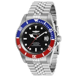 Invicta Men's Automatic Watch - Pro Diver Black Dial Silver Tone Bracelet | 29176