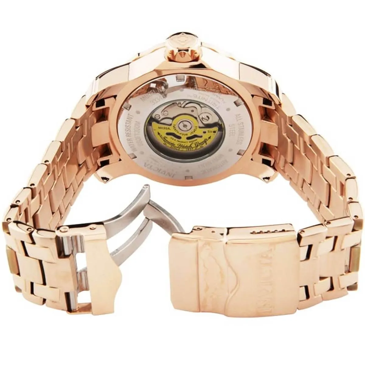 Invicta Men's Automatic Watch - Pro Diver Blue Dial Rose Gold Bracelet Dive | 33343
