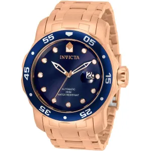 Invicta Men's Automatic Watch - Pro Diver Blue Dial Rose Gold Bracelet Dive | 33343