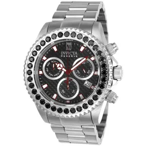 Invicta Men's Chrono Watch - Jason Taylor Black Carbon Fiber Dial Bracelet | 23300