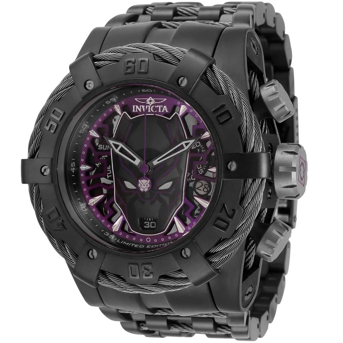 Invicta Men's Chrono Watch - Marvel Black Panther Gunmetal and Black Steel | 35166