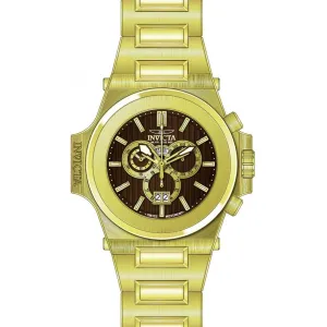 Invicta Men's Chrono Watch - Reserve Akula Brown Dial Yellow Gold Bracelet | 31674