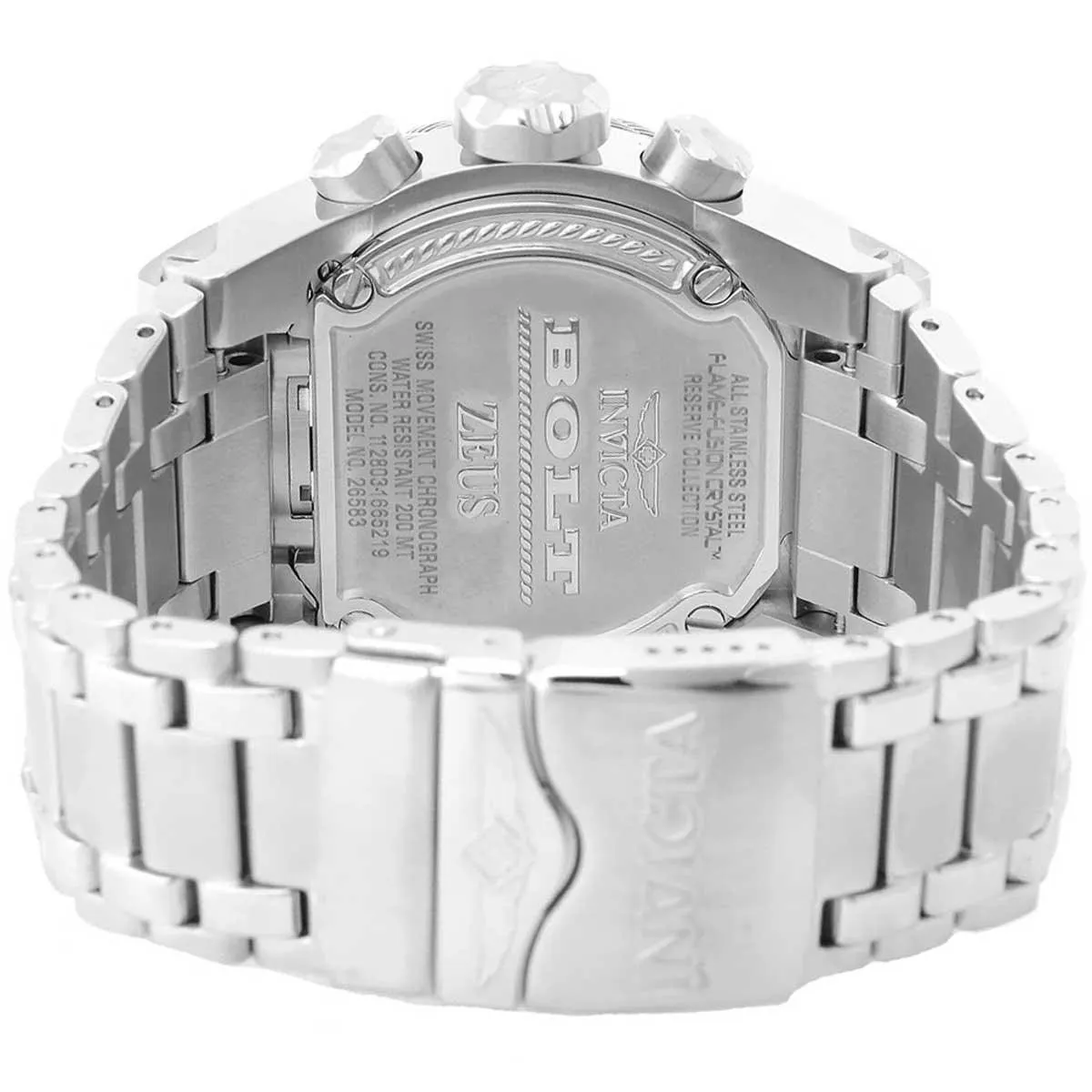 Invicta Men's Chrono Watch - Reserve Bolt Zeus Dual Time Blue Dial Bracelet | 26583