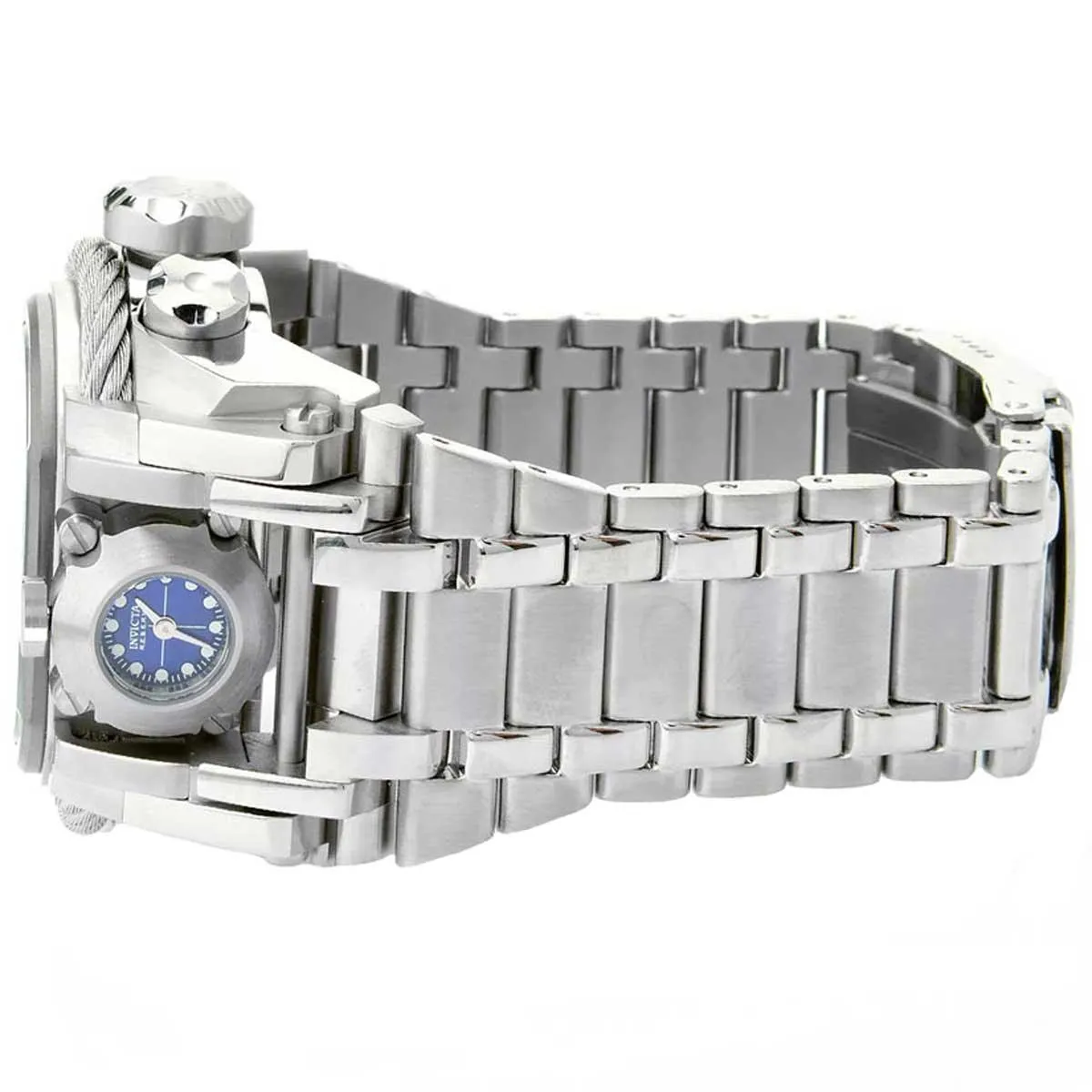 Invicta Men's Chrono Watch - Reserve Bolt Zeus Dual Time Blue Dial Bracelet | 26583
