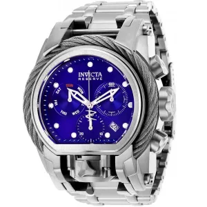 Invicta Men's Chrono Watch - Reserve Bolt Zeus Dual Time Blue Dial Bracelet | 26583