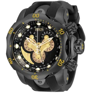 Invicta Men's Chrono Watch - Reserve Venom Black and Gold Tone Dial Strap | 32098