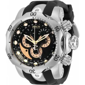 Invicta Men's Chrono Watch - Reserve Venom Black and Rose Gold Dial TT Strap | 32096