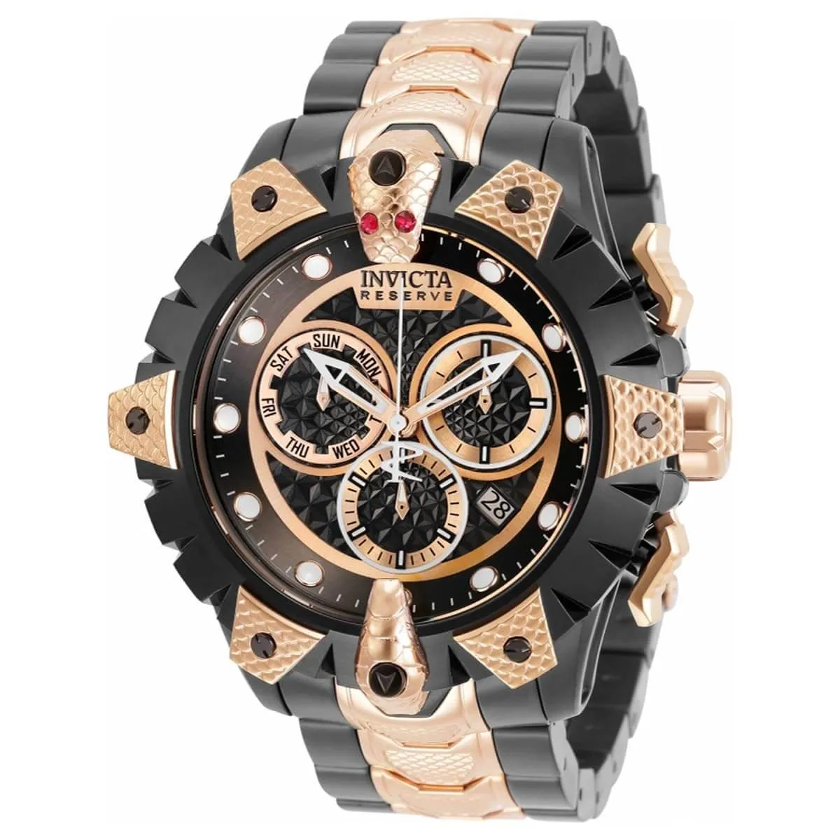 Invicta Men's Chrono Watch - Reserve Venom TT Black and Rose Gold Bracelet | 32276