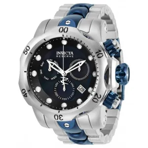 Invicta Men's Chrono Watch - Reserve Venom Two Tone Silver and Blue Bracelet | 32125