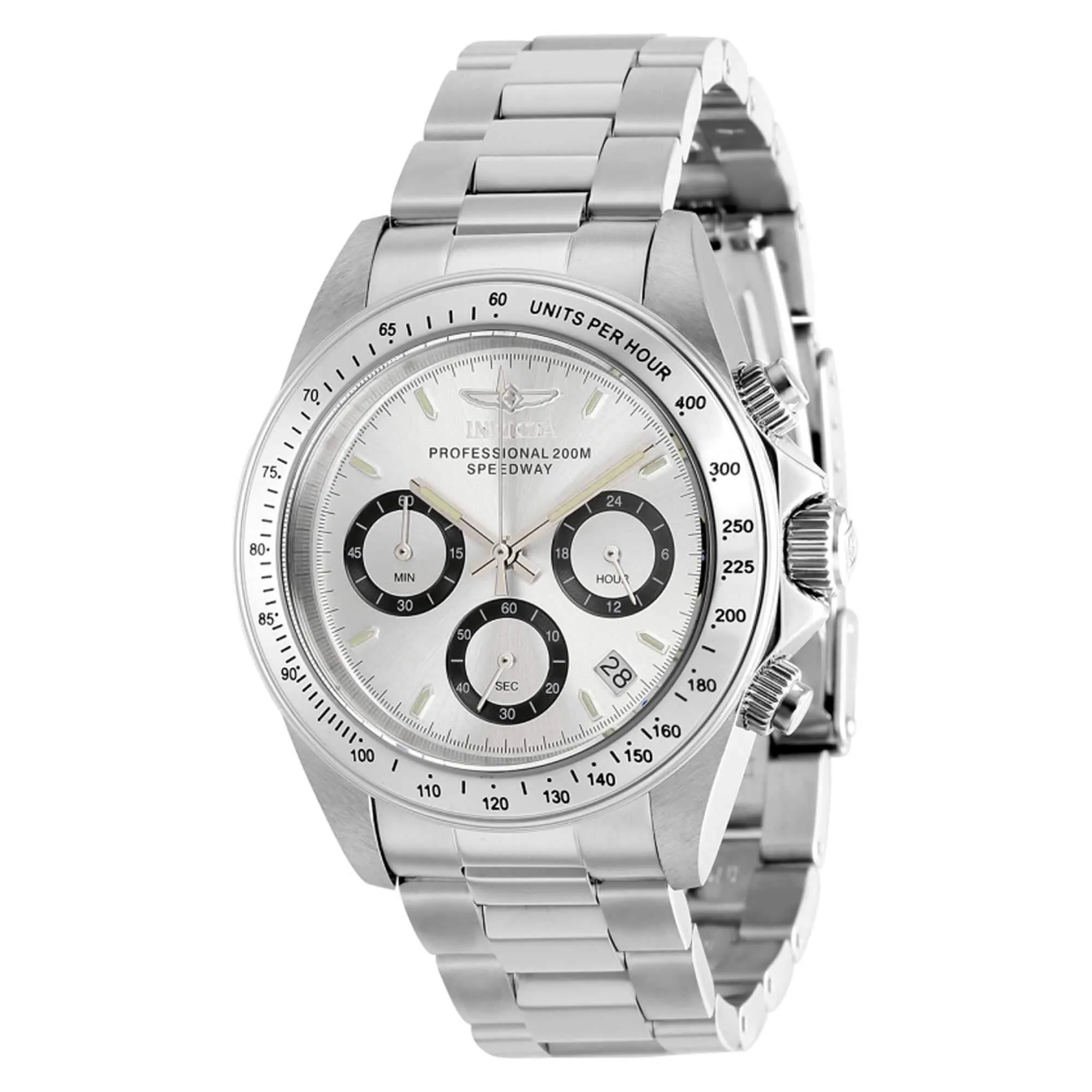 Invicta Men's Chrono Watch - Speedway Silver Tone Stainless Steel Bracelet | 37167