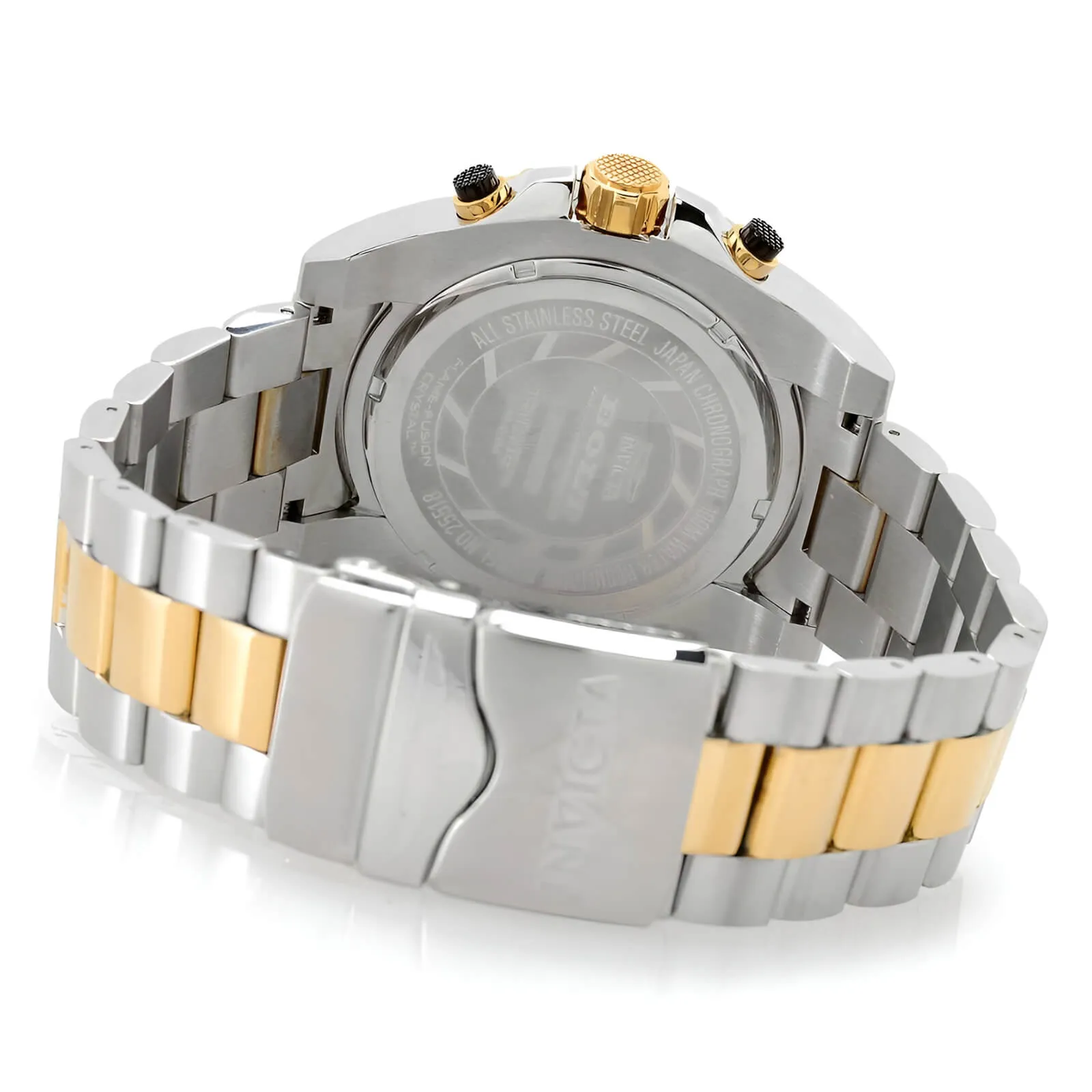Invicta Men's Chronograph Watch - Bolt Quartz Gold Dial Two Tone Bracelet | 25518