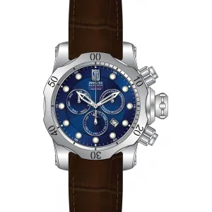 Invicta Men's Chronograph Watch - Jason Taylor Blue Dial Brown Leather Strap | 31648