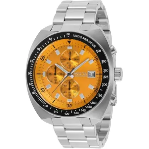 Invicta Men's Chronograph Watch - Pro Diver Orange Dial Silver Bracelet | 31490
