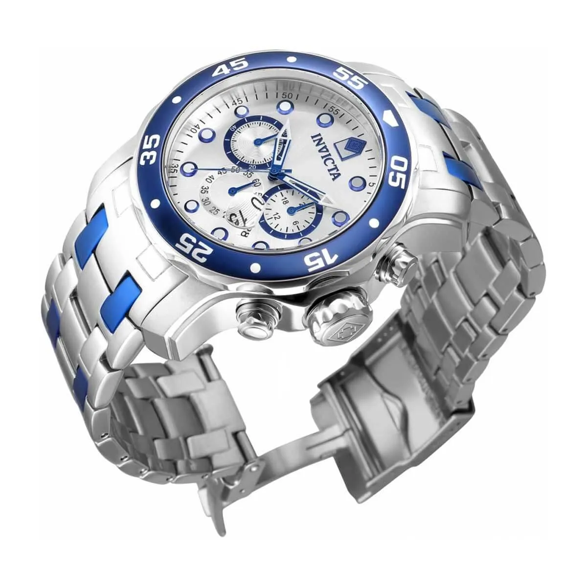 Invicta Men's Chronograph Watch - Pro Diver Silver Dial Two Tone SS Bracelet | 37691