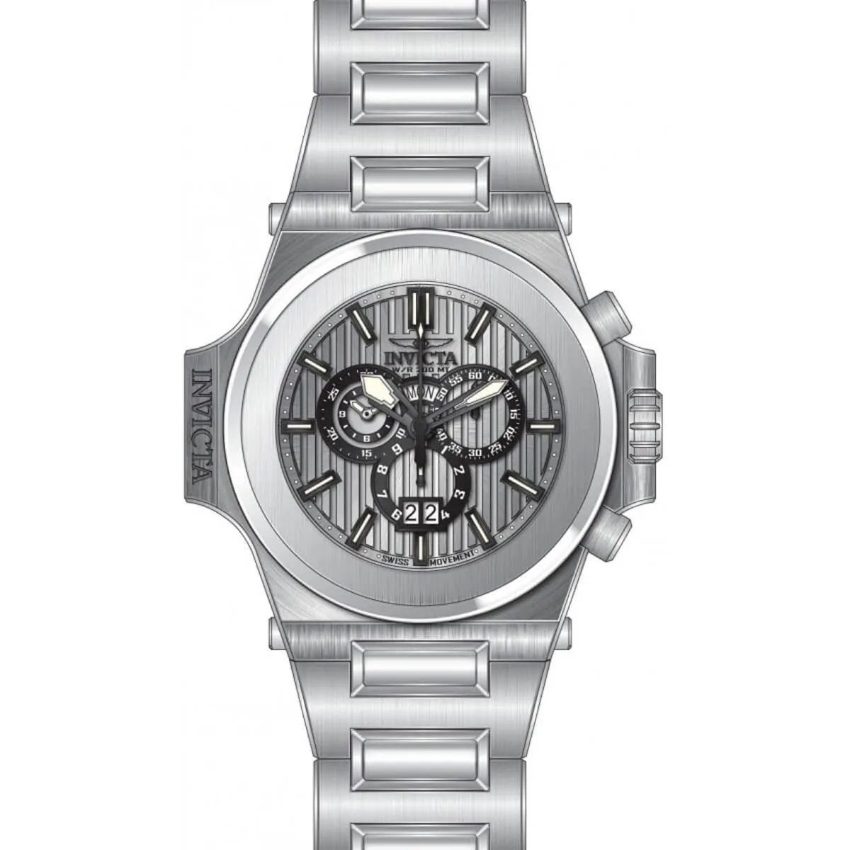 Invicta Men's Chronograph Watch - Reserve Akula Silver Tone Dial Bracelet | 31672
