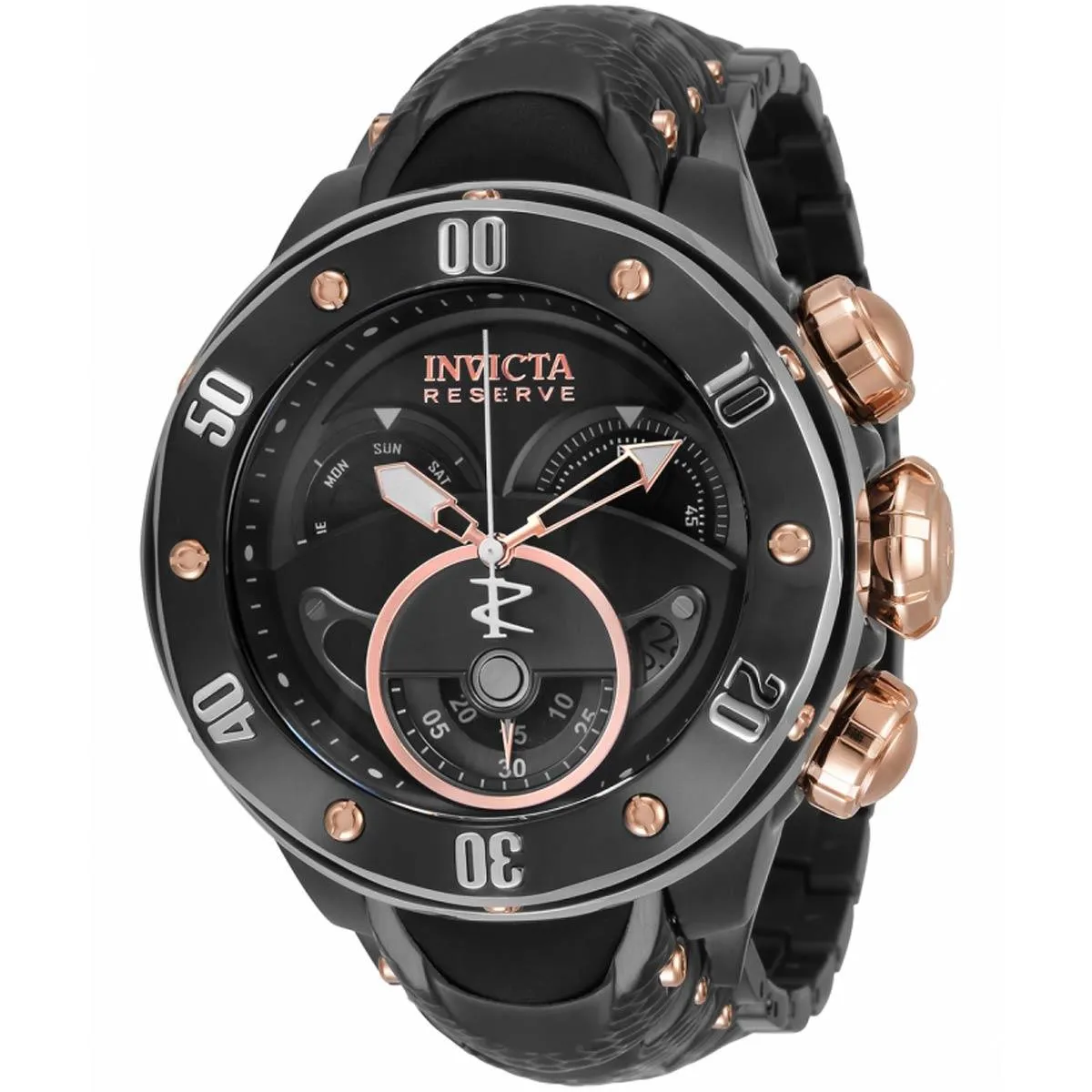 Invicta Men's Chronograph Watch - Reserve Rotating Bezel Black Dial Bracelet | 33374