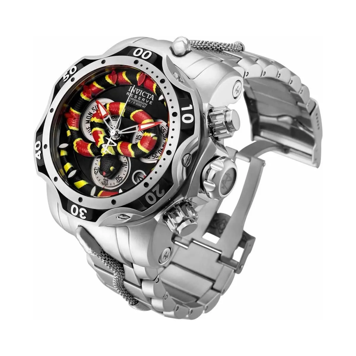 Invicta Men's Chronograph Watch - Reserve Venom Silver Tone Bracelet | 30846