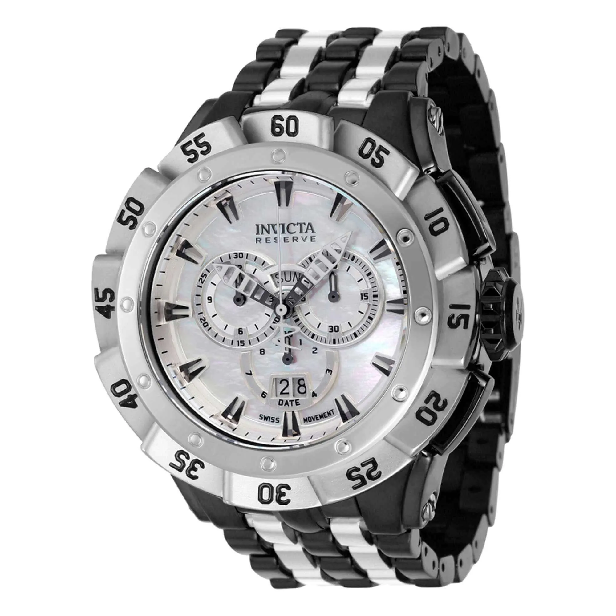Invicta Men's Chronograph Watch - Ripsaw Silver Tone Rotating Bezel Bracelet | 38798
