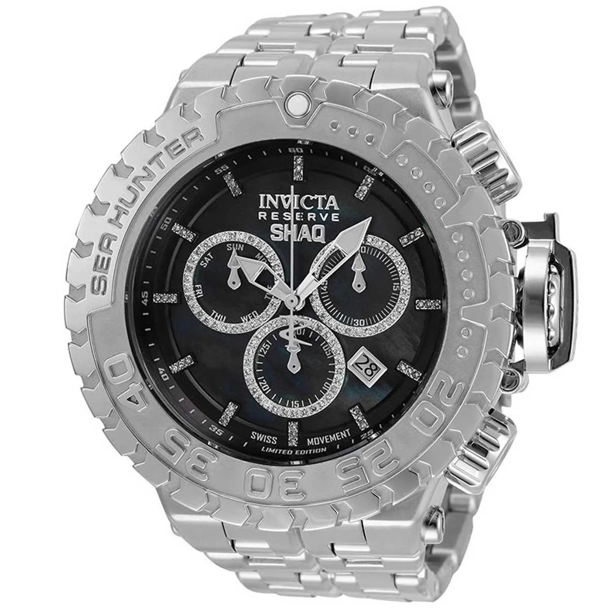 Invicta Men's Chronograph Watch - Sea Hunter Quartz Steel Bracelet Diamond | 34612