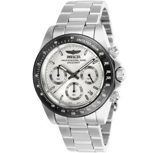 Invicta Men's Chronograph Watch - Speedway Black Bezel Silver Tone Dial | 26111