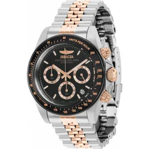Invicta Men's Chronograph Watch - Speedway Quartz Black and Rose Gold Dial | 36740