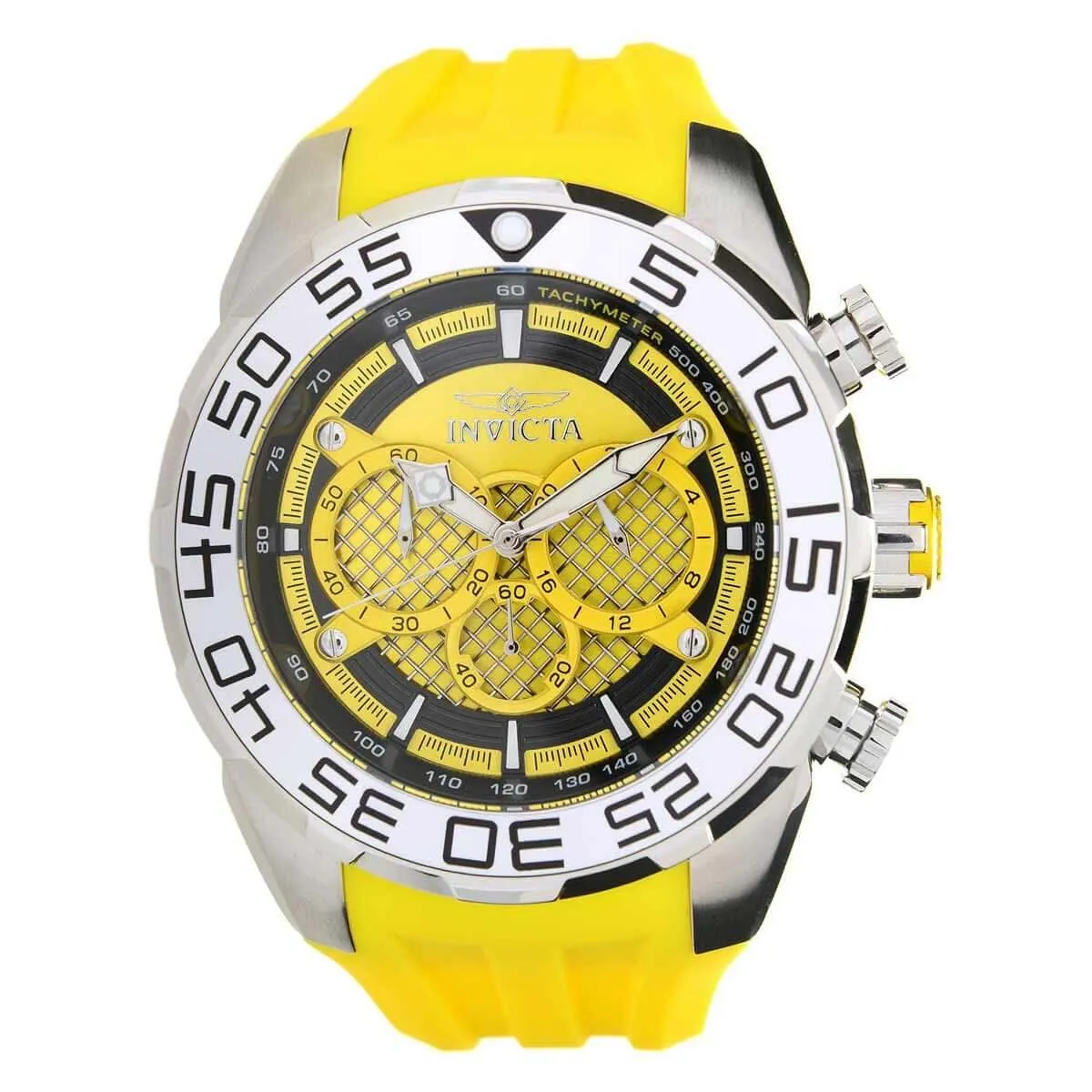 Invicta Men's Chronograph Watch - Speedway Quartz Yellow Silicone Strap | 26298