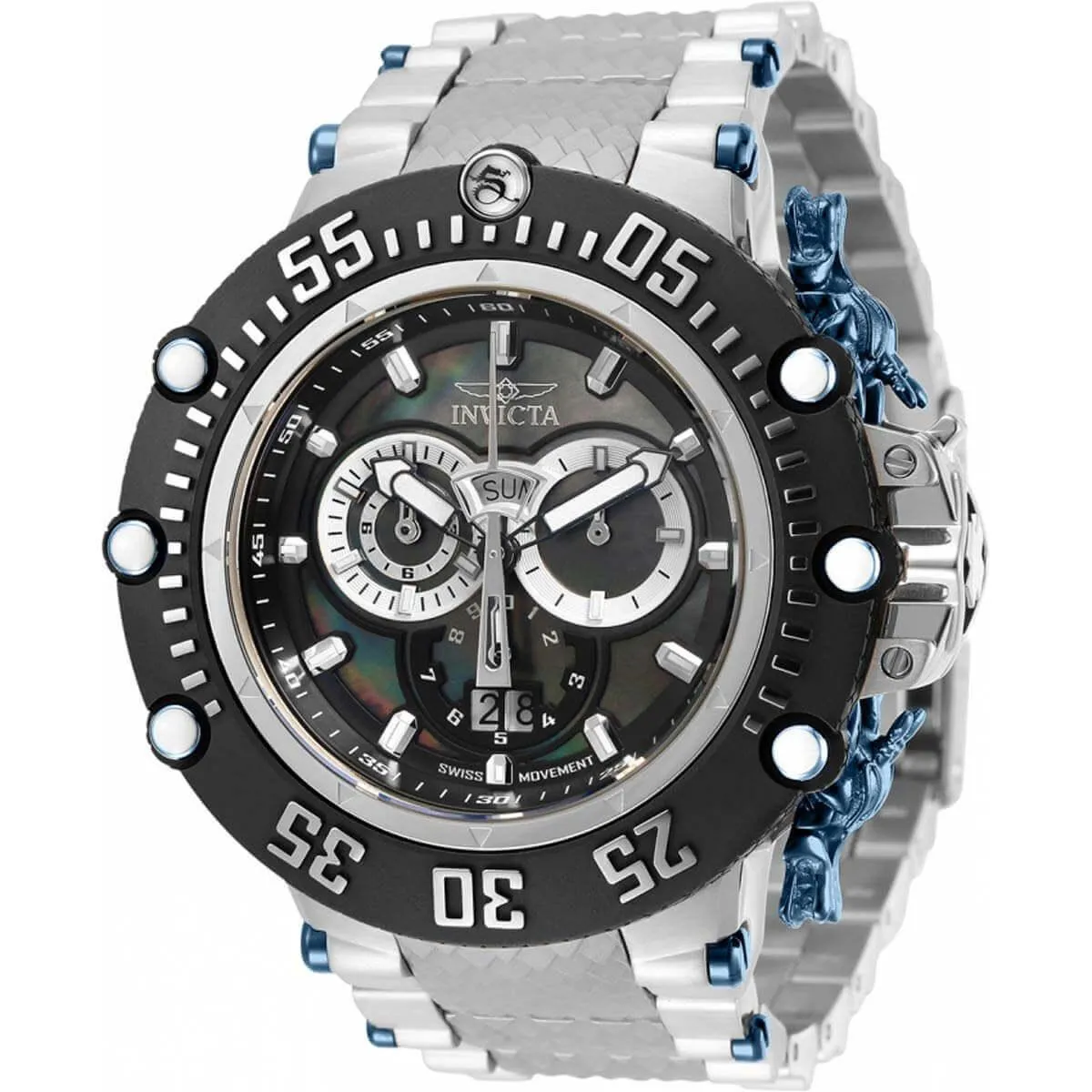 Invicta Men's Chronograph Watch - Subaqua Black Mother of Pearl Dial Bracelet | 32119