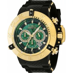 Invicta Men's Chronograph Watch - Subaqua Noma III Green and Gold Dial Strap | 38999