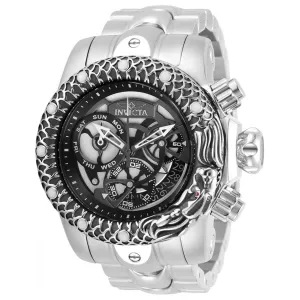 Invicta Men's Chronograph Watch - Venom Black and Silver Tone Dial Bracelet | 31498