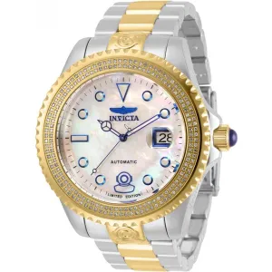 Invicta Men's Diamond Watch - Pro Diver White MOP Dial Two Tone Bracelet | 31053