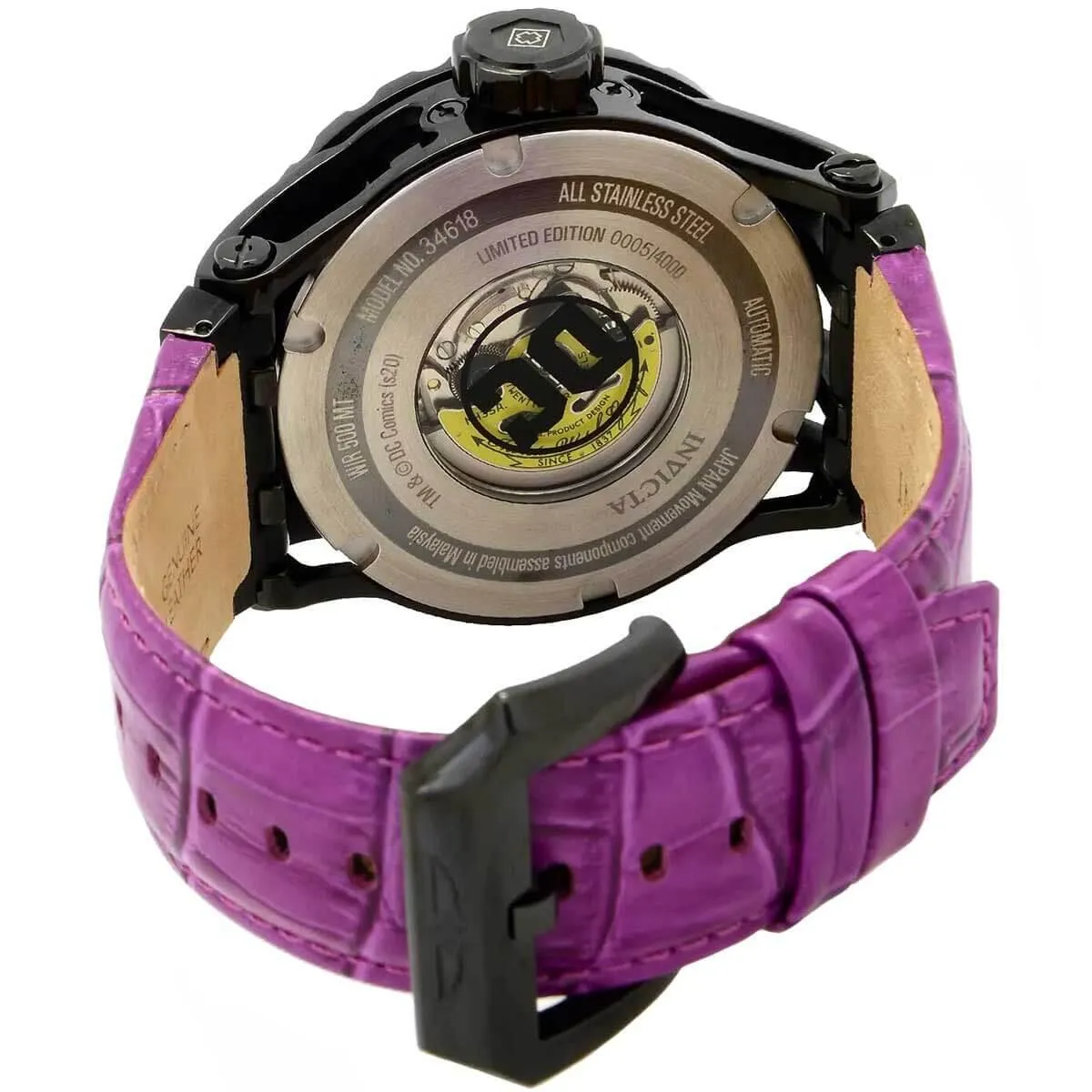 Invicta Men's Japanese Quartz Watch - DC Comics Joker Purple Leather Strap | 34618