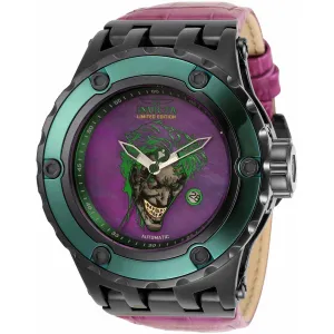 Invicta Men's Japanese Quartz Watch - DC Comics Joker Purple Leather Strap | 34618