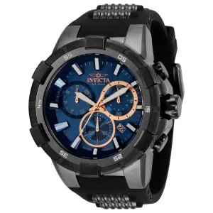 Invicta Men's Quartz Watch - Aviator Chronograph Blue Dial Black Strap | 33292