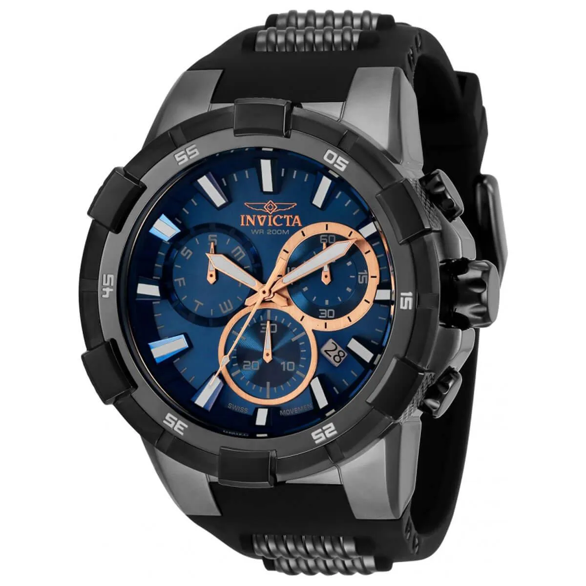 Invicta Men's Quartz Watch - Aviator Chronograph Blue Dial Black Strap | 33292