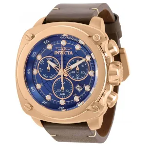 Invicta Men's Quartz Watch - Aviator Chronograph Blue Dial Brown Strap | 32108